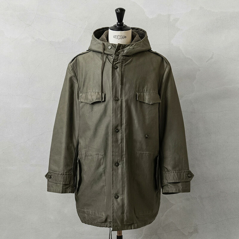 ビンテージ フーデットパーカー モールスキン 裏ボア レースアップ 60s 70s  モッズコート レディース ミリタリーコート 裏ボア フード付き