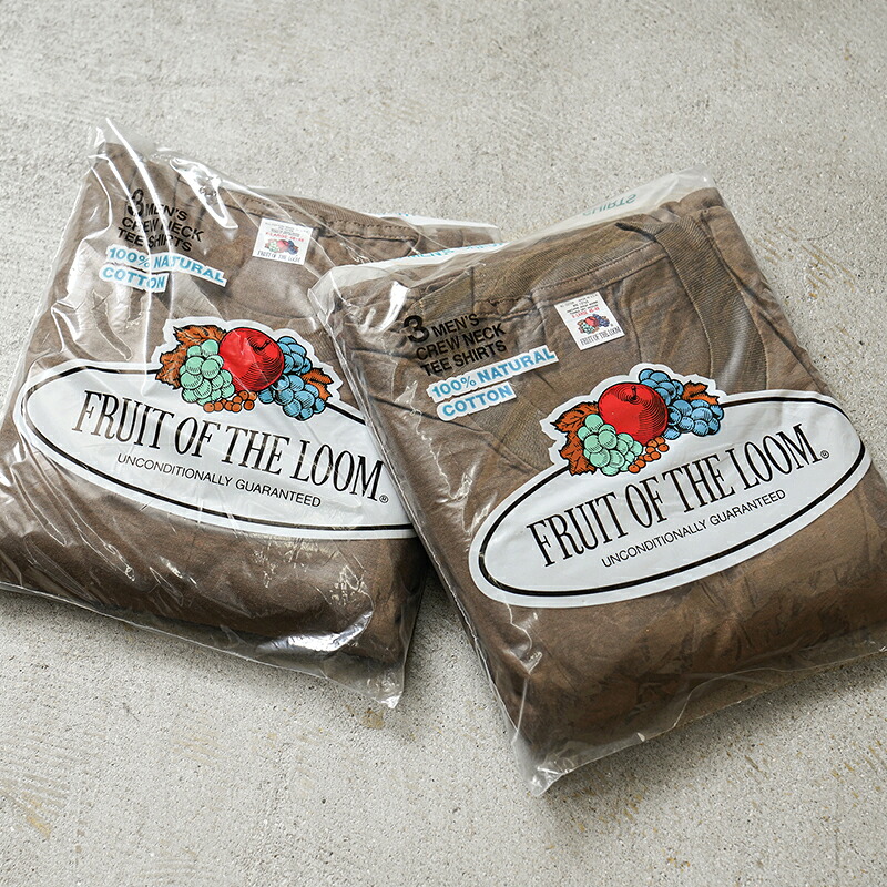 実物 新品 デッドストック 米軍 1980s FRUIT OF THE LOOM製 BDU / DCU ユニフォーム Tシャツ BROWN 3PACS【クーポン対象外】【I】