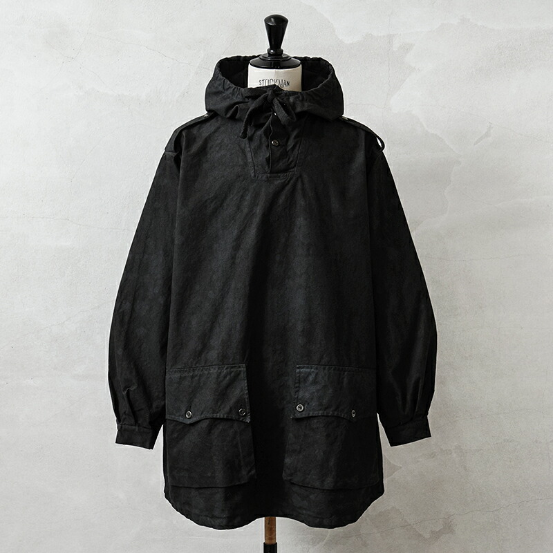 実物 新品 デッドストック スウェーデン軍 M-39 コットン プルオーバー スノーカモパーカー 2ボタン UNEVEN DYEING BLACK染め【クーポン対象外】【I】｜トップス アウター ミリタリー メンズ レディース 軍放出品 長袖｜ミリタリーショップWAIPER