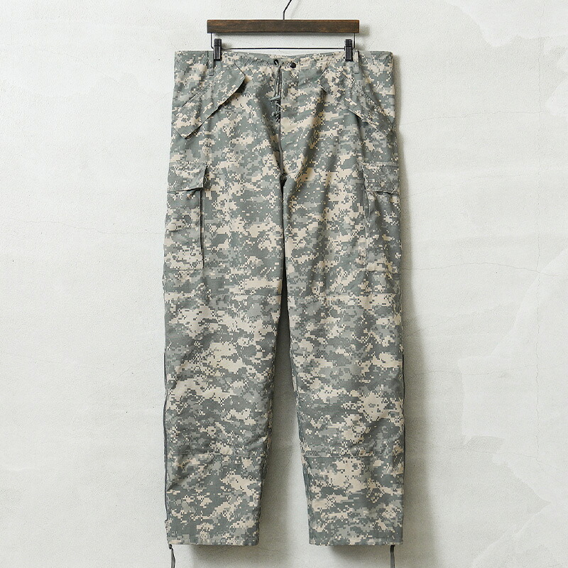 実物 USED 米軍 ECWCS Gen2（第2時人）GORE-TEX ズボン下 UCP（ACU）【引き換え証客体外】【I】｜ボトムス ズボン下 ミリタリーズボン下 メンズ アウトドア 防寒 雨合羽 透湿 軍罷めさせる品 厚地の外套ズボン下 レインパンツ 山登り 難民キャンプ 偽装 家鴨フラ