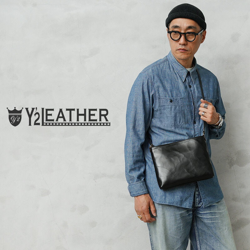 【最短即日発送】Y’2 LEATHER ワイツーレザー BG-18 ナチュラルスカーホース サコッシュバッグ MADE IN JAPAN【クーポン対象外】【T】