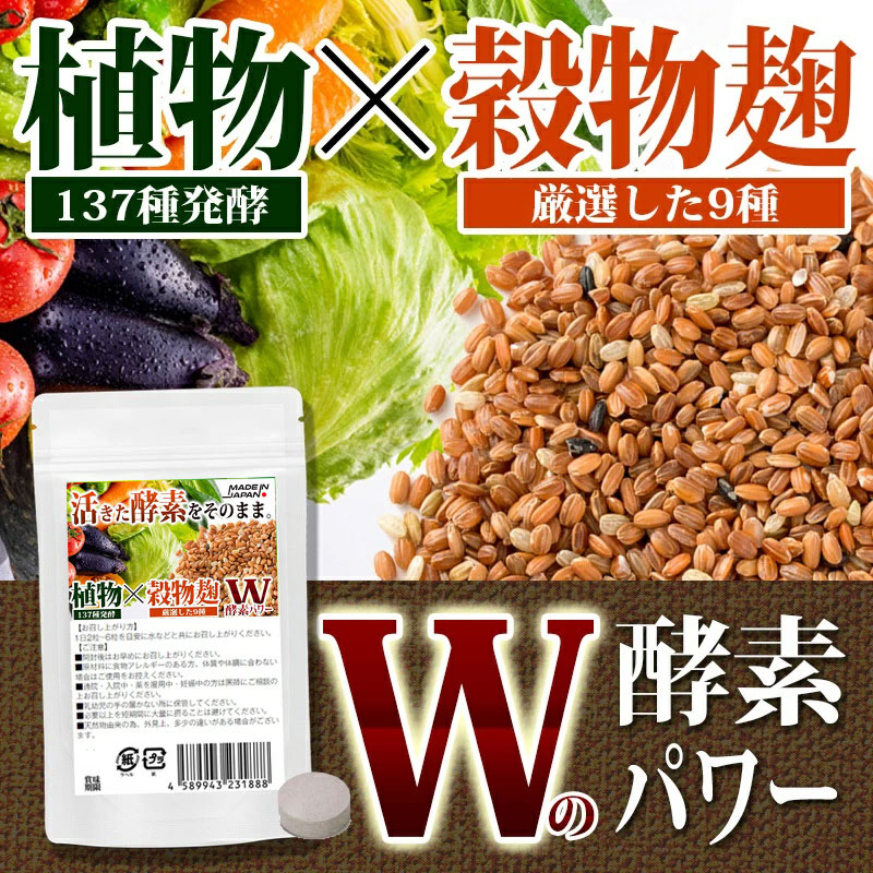 市場 熟成酵素麹粒 海藻類6種 ハーブ38種 3種 60粒 穀物9種 野菜+きのこ32種 ナッツ類11種 糖類 豆 4袋セット計240粒 熟成137種植物発酵エキス  約4ヶ月分