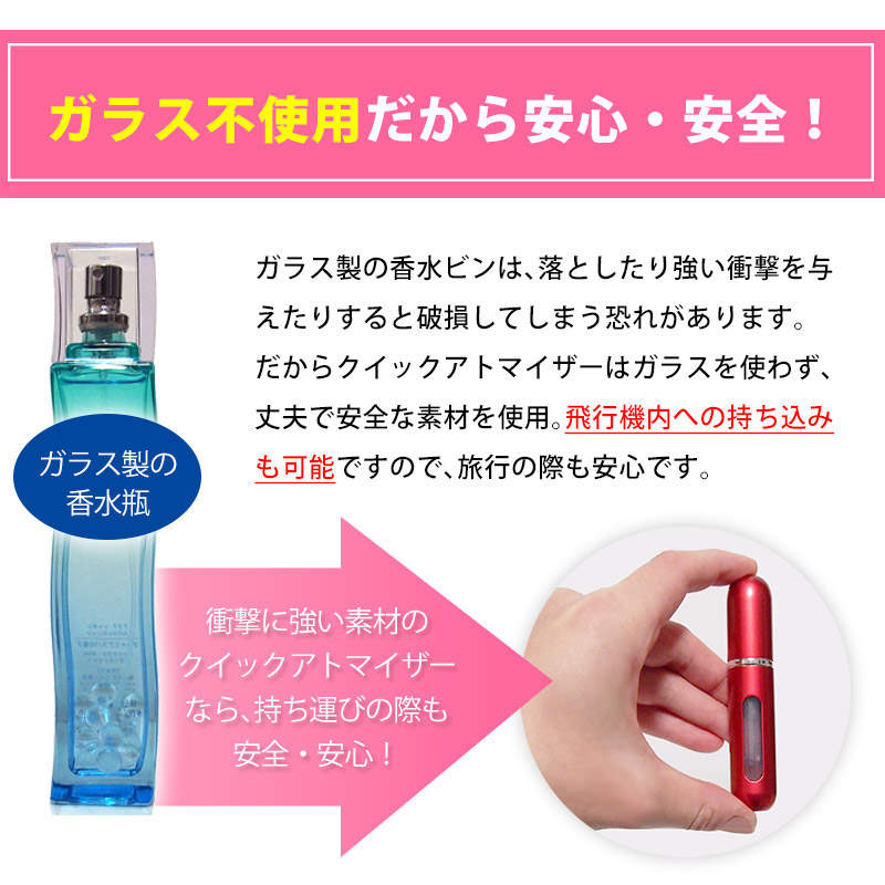 【楽天市場】アトマイザー 5ML【ピンク】ポンプ式 香水詰め替えボトル/軽くて小さい/今までの苦労はなんだったの/クイックアトマイザー ミニ