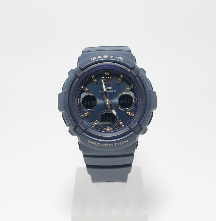 【BGA-2800-2AJF】CASIO カシオ 腕時計 ソーラー時計 電波時計 BABY-G ベビージー 10気圧防水アナログ デジタル アナデジ デジアナ レディース ネイビー|ウイズユー店