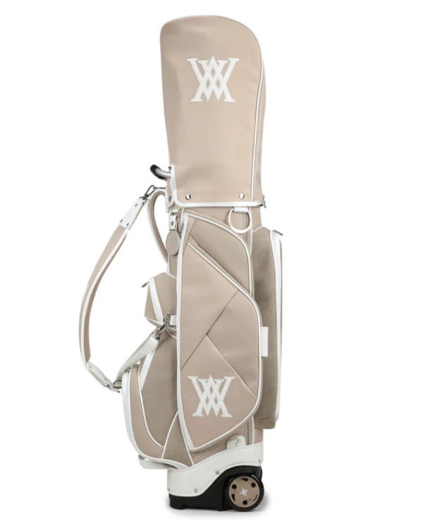 【即納】ANEW GOLF 9.5 UNISEX INCISION WHEELBAG アニューゴルフ 9.5in ユニ一発やる インスジョン 車輪御徒面子 キャディバッグ AGGUUCB01 BEIGE ベージュ 新品!!