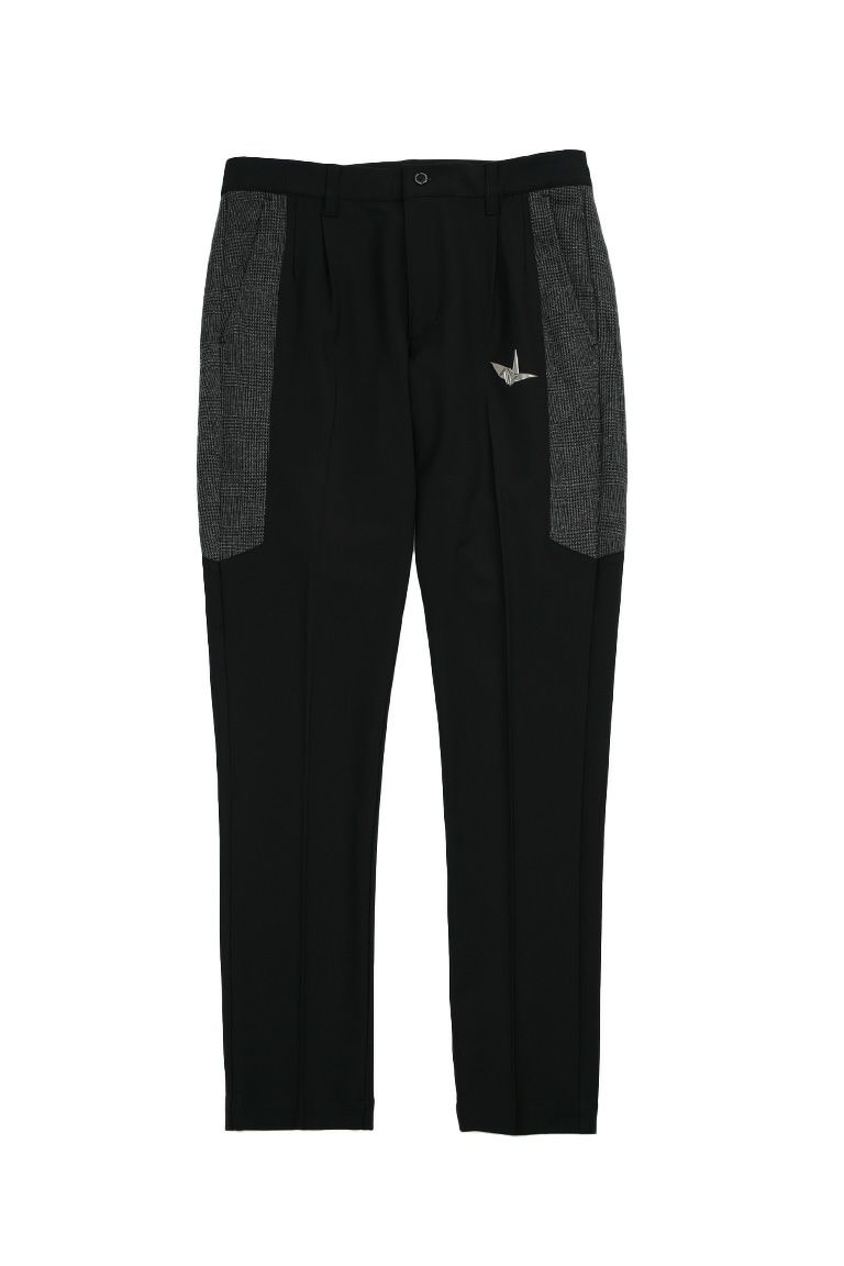 ★NEW・即納★1PIU1UGUALE3 113 GOLF TUCK PANTS ウノピゥウノウグァーレトレ ゴルフ メンズ ロング ズボン下 BLACK 黒いこと【GRP196-GPU016-99】