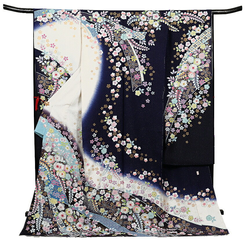 正絹　振袖　長襦袢セット　辻が花文様　逸品 □逸品□作家落款入り□辻が花□花絞り□正絹振袖フルセット