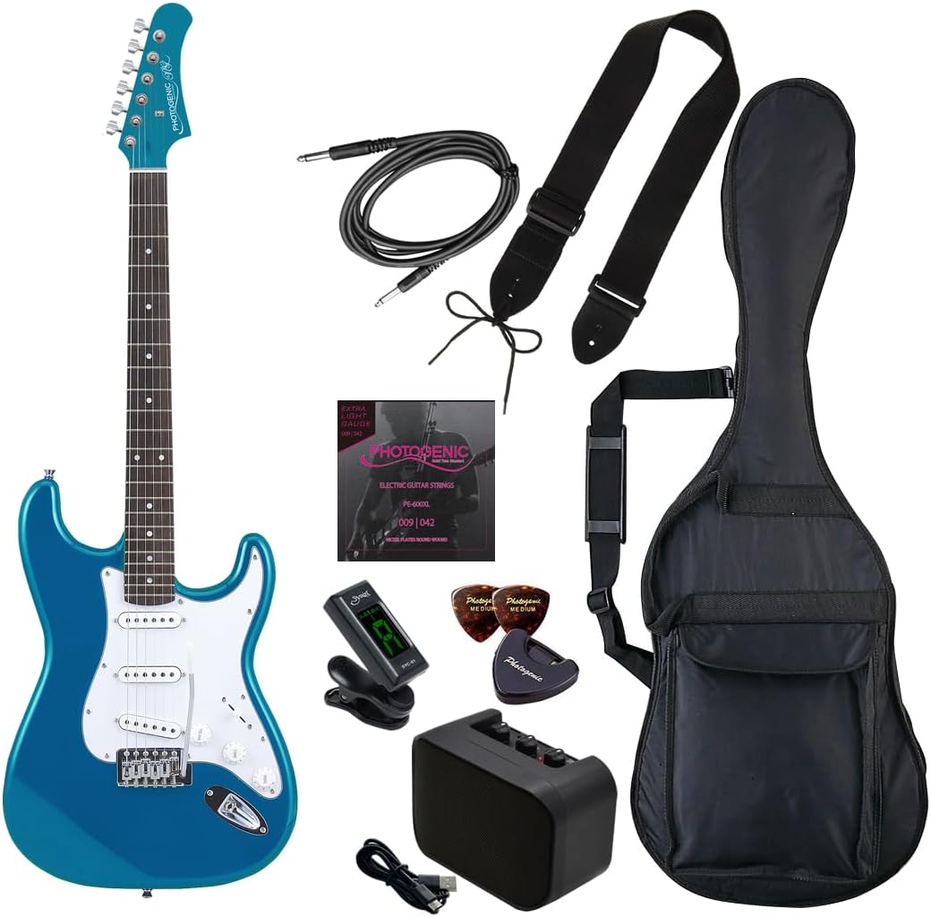 Photo Genic エレキギター Amazon | Photogenic ST-180 WH エレキギター初心者14点セット