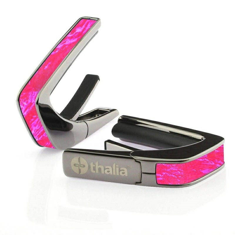 Thalia Capos タリア カポ Exotic Shell Series PINK ANGEL WING Black Chrome ギター 12インチフレッドパッド付属 ピンク エンジェル ウイング ブラック クローム【送料無料】