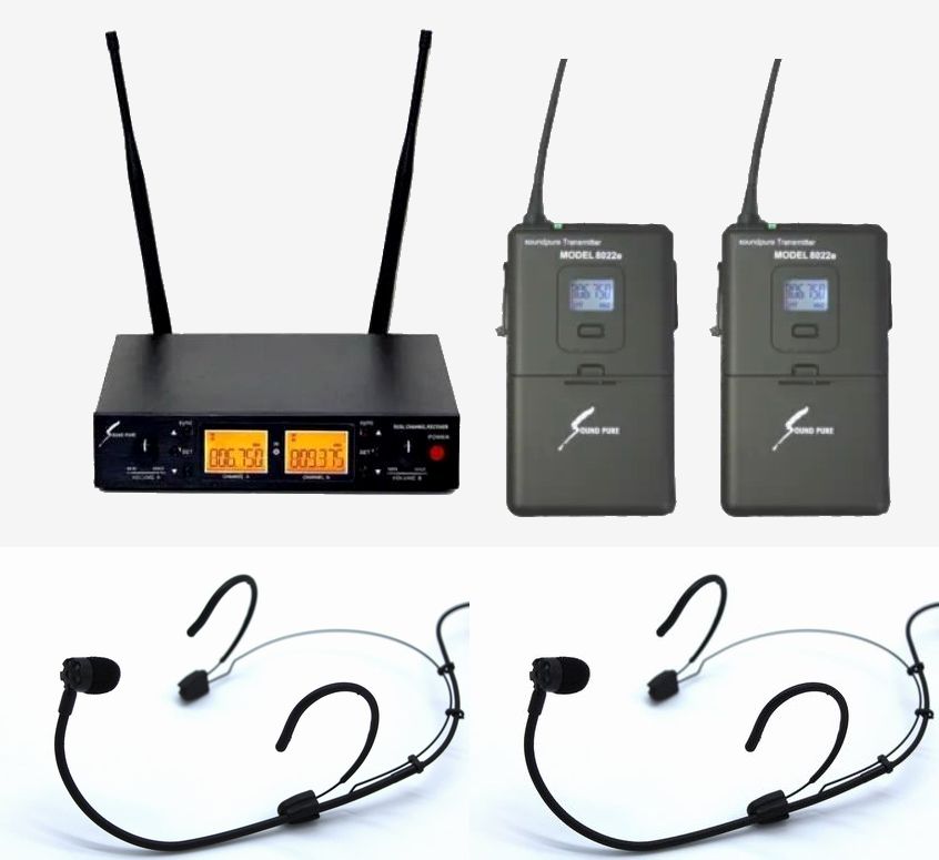 SOUNDPURE SPH8022-WEMBK2mk2 サウンドピュア ν8022e ヘッドセットマイク2本 2CH受信機 ワイヤレスマイクセット 【送料無料】 42,042円