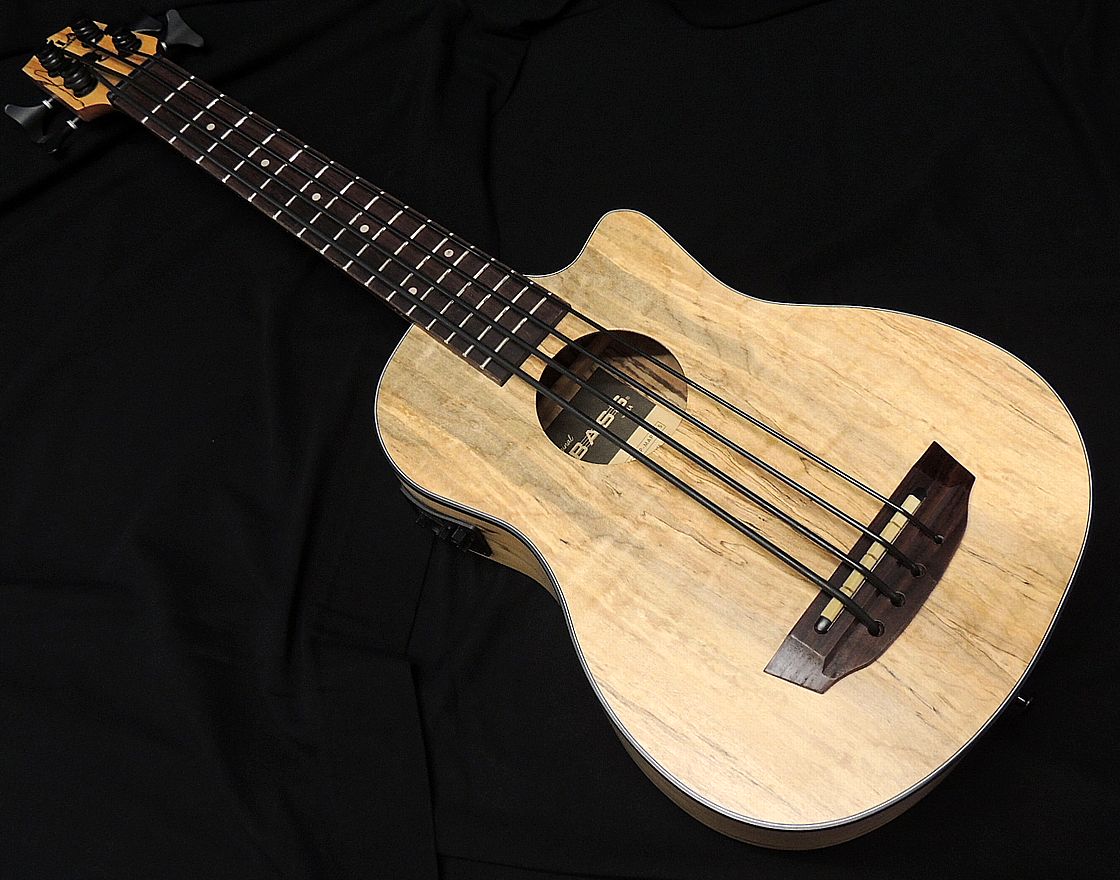 【選定個体4087】KALA UBASS-SP-MAPL-FS カラ u-bass ウクレレベース Spalted Maple スポルテッドメイプルボディ (ケース付属) 【送料無料】【祝!!ランキング1位】｜オーディオ渡辺