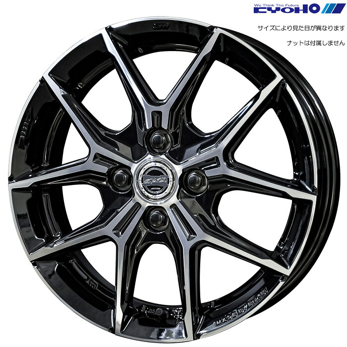 KYOHO スマック+EK M1 1本 [14&times;4.5J+45 4H 100 φ67] SMACK+EK M1 グロスブラック&times;ポリッシュ SMM44545GP｜web-carshop カーピットアイドル