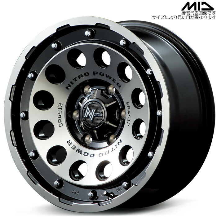 MID NITRO POWER H12 SHOTGUN 4本 [15×6.0J+33 6H 139.7 φ106.1] ブラッククリア/マシニング マルカサービス アルミホイール