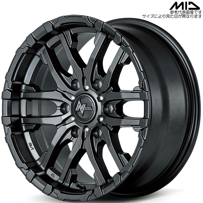 MID NITRO POWER M26 CROSSFANG 1本 [17&times;8.0J+20 6H 139.7 φ106.1] バレルブラック/ドリルド マルカサービス アルミホイール｜web-carshop カーピットアイドル