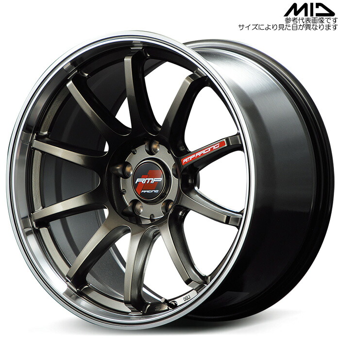 MID RACING R10 1本 [17×7.0J+48 5H 114.3 φ73.1] レーシングチタンシルバー/リムポリッシュ マルカサービス アルミホイール