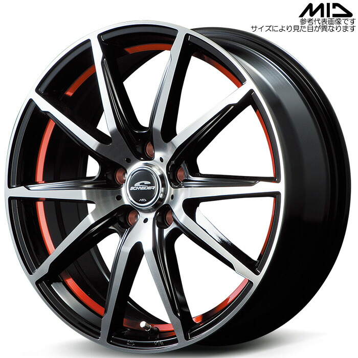 MID RX-02 4本 [18×8.0J+45 5H 114.3 φ73.1] ブラックポリッシュ/アンダーカットレッド マルカサービス アルミホイール