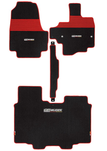 無限 スポーツマット ベンチシート用 ブラック×レッド [N-BOX JF3/JF4 ベンチシート車 H29/9～R2/12] mugen 08P15-XNH-K2S0-RD