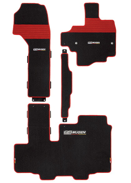 無限 スポーツマット スライドシート用 ブラック×レッド [N-BOXカスタム JF3/JF4 助手席スーパースライドシート車 H29/9～R2/12] mugen 08P15-XNH-K3S0-RD