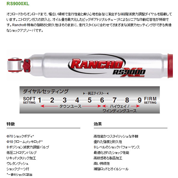 ランチョ RS9000XL 1台分 プラド [ランドクルーザー ショック