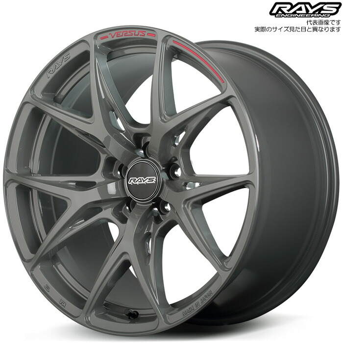 レイズ Craft Collection VV21S (G8J) 1本 [18×8.0J+38 5H 114.3 φ73.1] RAYS VERSUS アームズグレー/文字MC/RAP(レッドクリアー)
