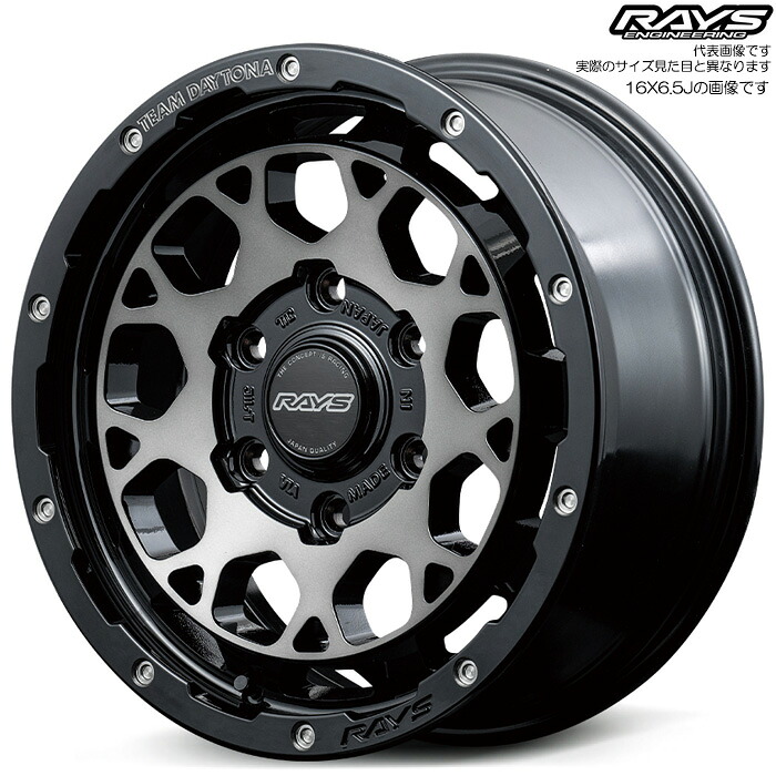 レイズ M9+ (BEL) 4本 [16×6.5J+38 6H 139.7 φ73.1] RAYS TEAM DAYTONA ブラック/ディスククリアスモーク
