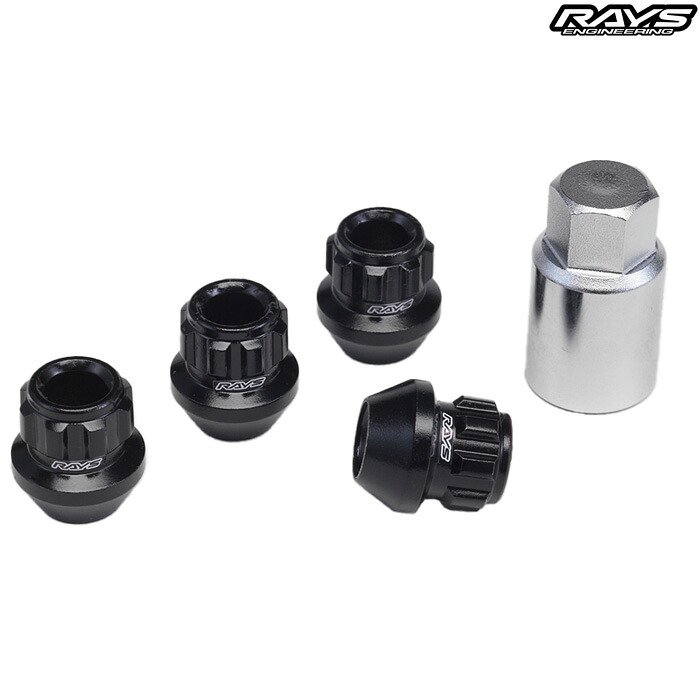 レイズ レーシングロックナット ショート 17HEX L25 M12X1.5 ブラック ロックナット4個入り 74130000254BK
