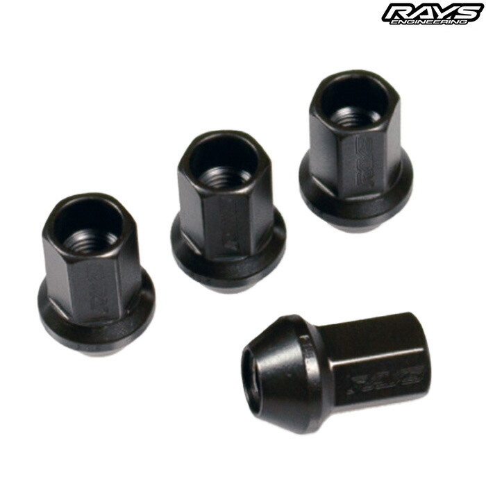 レイズ レーシングナット ミディアム 17HEX L35 M12X1.25 ブラック 通常ナット16個入り 74130000231BK
