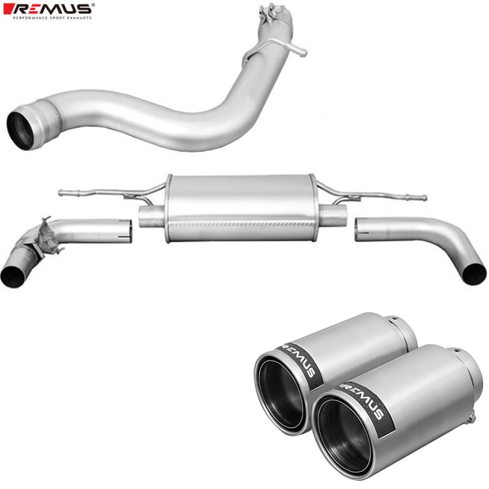 レムス マフラー [TTクーペ/ロードスター FVCHHF 2.0TFSI クワトロ用 S-Lineも装着可能] REMUS マフラー 正規品 0026 98CR テールセット｜web-carshop カーピットアイドル