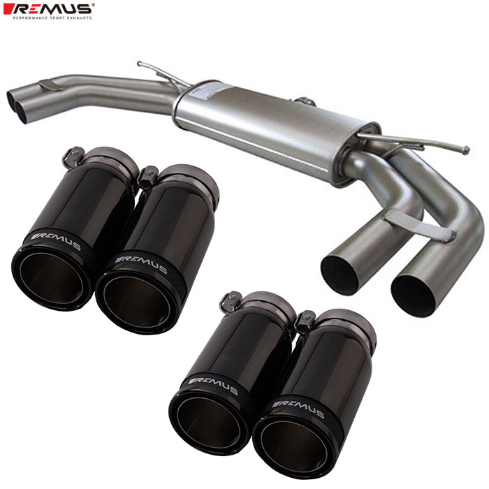 レムス マフラー [A3 (8V) セダン 8VCJSL 1.8TFSI クワトロ] REMUS マフラー 正規品 0046 83CBR テールセット｜web-carshop カーピットアイドル