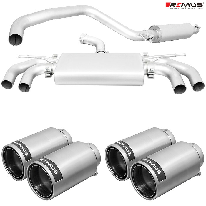 レムス マフラー [ゴルフ7.5 AUDLB GTIパフォーマンス パイプ径59mm車も対応] REMUS マフラー 正規品 0046 98CR テールセット｜web-carshop カーピットアイドル