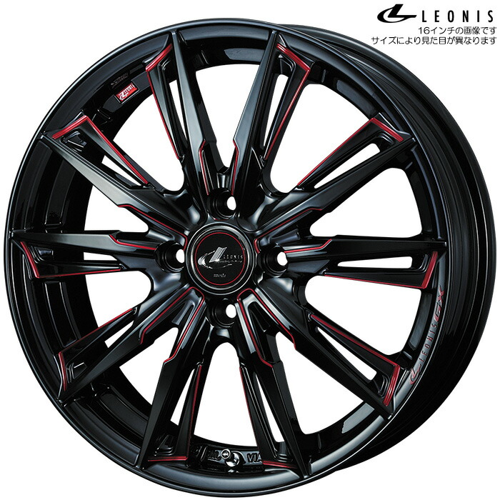 楽天市場】WEDS レオニス GX BK/SC RED 4本 [15X4.5J+45 4H 100