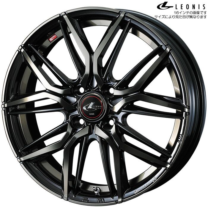 WEDS レオニス LM PBMC/TI 1本 [16×5.0J+45 4H 100 φ65] ウェッズ LEONIS LM パールブラック/ミラーカット/チタントップ 40786