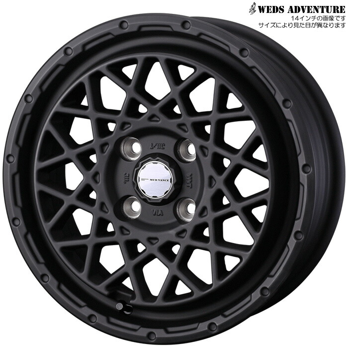 WEDS MUD VANCE 09 フルマットブラック 1本 [14&times;5.0J+35 4H 100] ウェッズ ホイール マッドヴァンス09 フルマットブラック 41150｜web-carshop カーピットアイドル