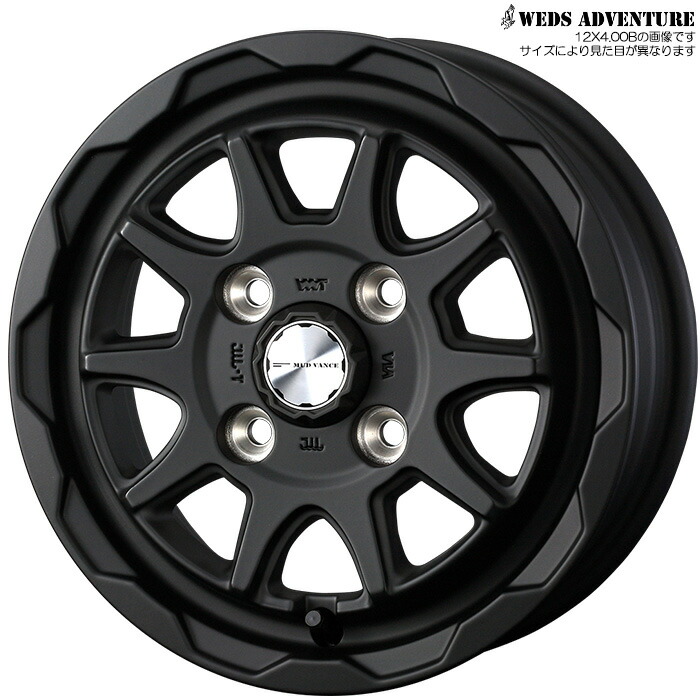 WEDS MUD VANCE 06 FMBK 4本 [12×4.00B+40 4H 100] ウェッズ ホイール マッドヴァンス06 フルマットブラック 40200