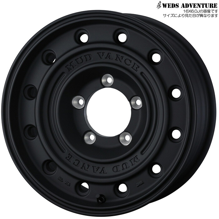 WEDS MUD VANCE CLフルマットブラック 4本 [16×6.0J-5 5H 139.7 φ108.25 ジムニーシエラ JB74W ジムニーノマド JC74W] ウェッズ ホイール マッドヴァンスCL フルマットブラック 42752