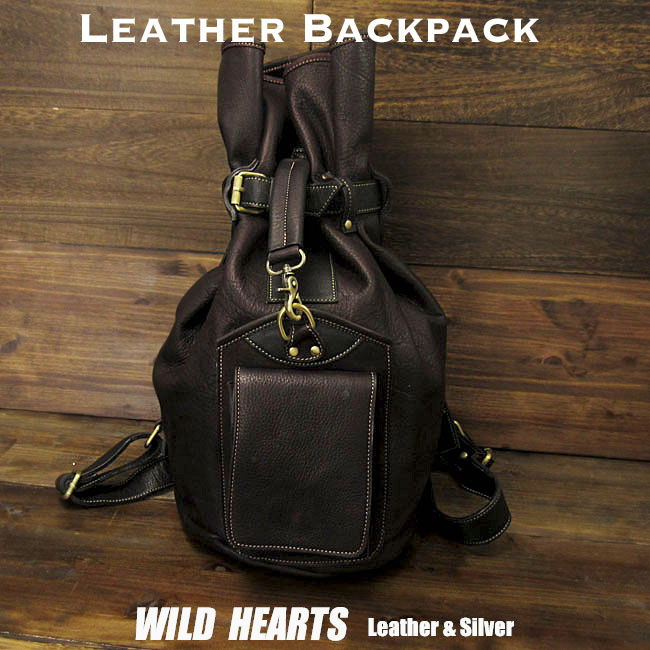 【楽天市場】ボディバッグ 巾着型バッグ ボンサック リュック メンズ レザー／牛革／本革Leather Backpack Sling