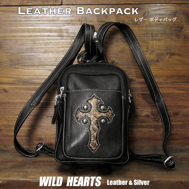 ボディバッグ メンズ 人気急上昇 ２way リュックメンズ 本革 サブバッグ ワンショルダー ななめ掛け ショルダーバッグ 大きめ 大容量 ブラック 黒 Leatherwild Leathersilver Or 2 Way Shoulder Bag Hearts Id 2419t22 Sling Genuine Backpack