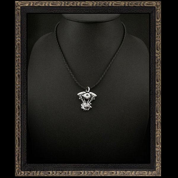 Wild Hearts Harley Davidson Motorcycle Engine V Twin Shovel This Picture Indicates How Look To Wear The Item Only Necklace Chain Is Not Included With Purchase Of