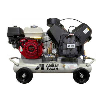 アネスト岩田 2.2kW エンジンコンプレッサー PLUE22CB-10 給油式 出張作業用軽便タイプ|ワールドワン
