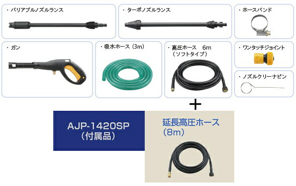 リョービ 当店だけの限定モデル即出荷 Ryobi 掃除機 クリーナー 高圧洗浄機 換気扇 人気ブランドを Ajp 14asp Ajp 14asp 高圧ホース6m 延長高圧ホース8m付 ワールドワン