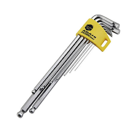 楽天市場 Asahi ロングボールポイント 六角棒レンチセット 9本組 Aqks910 キャッチャーボール付 ワールドワン