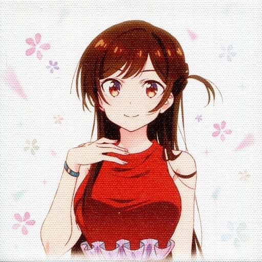 開封未使用　一番くじ 彼女、お借りします F賞　キャンバスボード　水原千鶴(赤服) 　桜沢墨　更科瑠夏画像