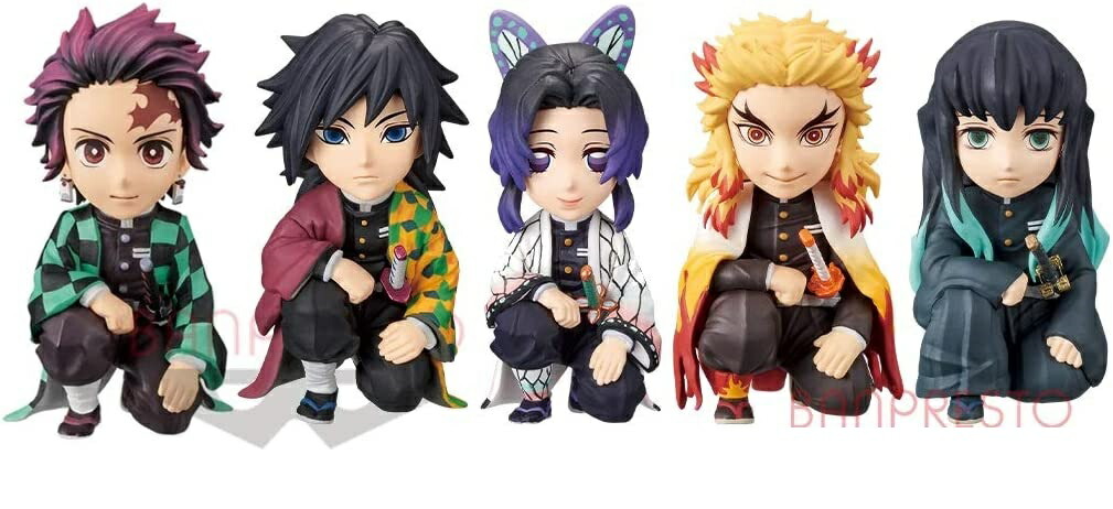 BANDAI - 鬼滅の刃 フィギュア 5体 5種 セット バンダイ 鬼滅の刃 すわらせ隊5 ~柱合会議~ 全5種フルセット