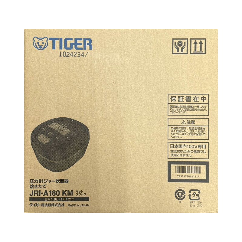 【新品】TIGER タイガー魔法瓶 圧力IH炊飯ジャー JRI-A180-KM マットブラック|電子問屋ワールドいち