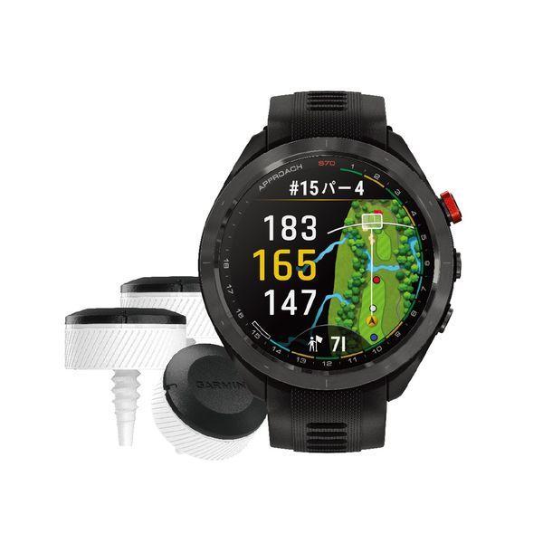 【中古美品】GARMIN ガーミン ゴルフご覧なさる Approach S70 取りかかる エス70 47粍 CT10×3個仕掛ける 010-02746-23 バンドル 黒いこと