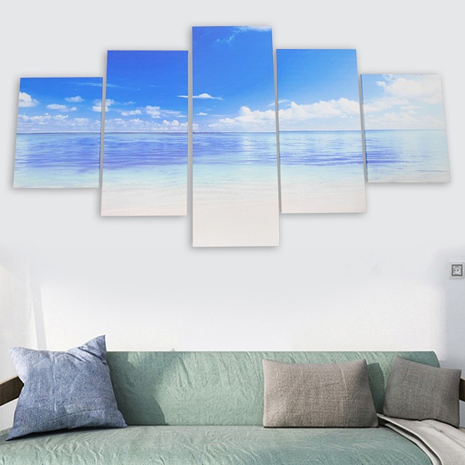 6 1セーブ 当店全品12倍加 ファーニチャー芸術パネル 画 化粧粧飾 溟渤 ビーチ 浜辺 碧空所 空 リゾート オシャレ 雑貨 首席150 締め高80cm 5枚set 93 Cannes Encheres Com