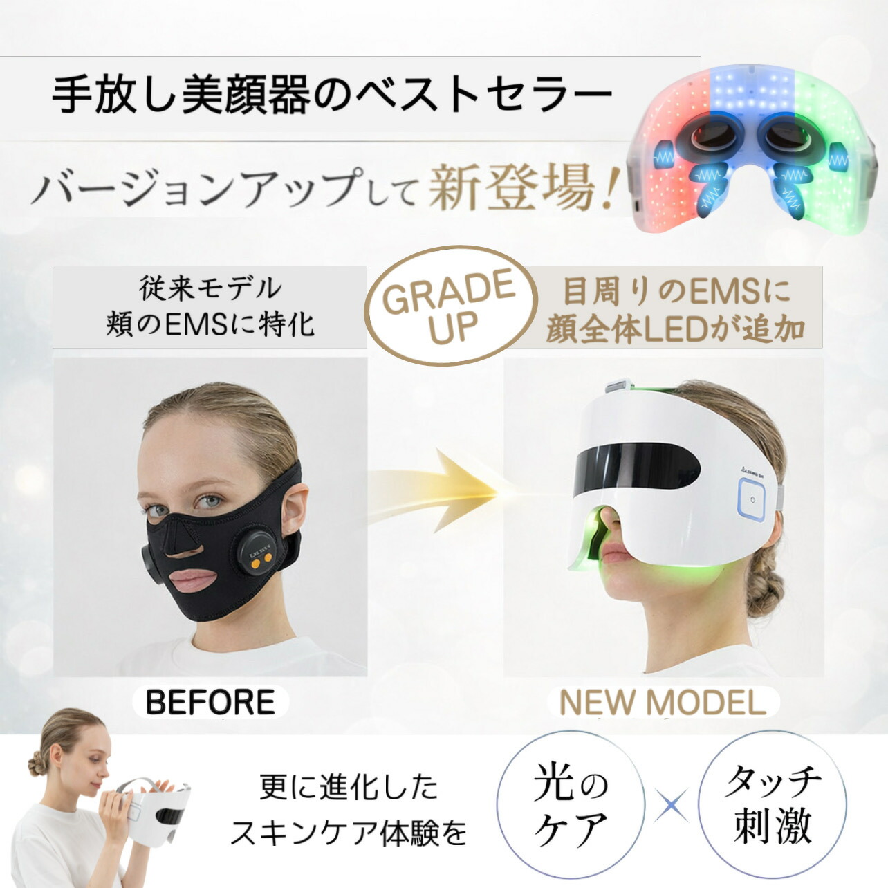 PLEASINGSAN プリージングサン 目元 ケア EMS LED 顔 専用 美顔器