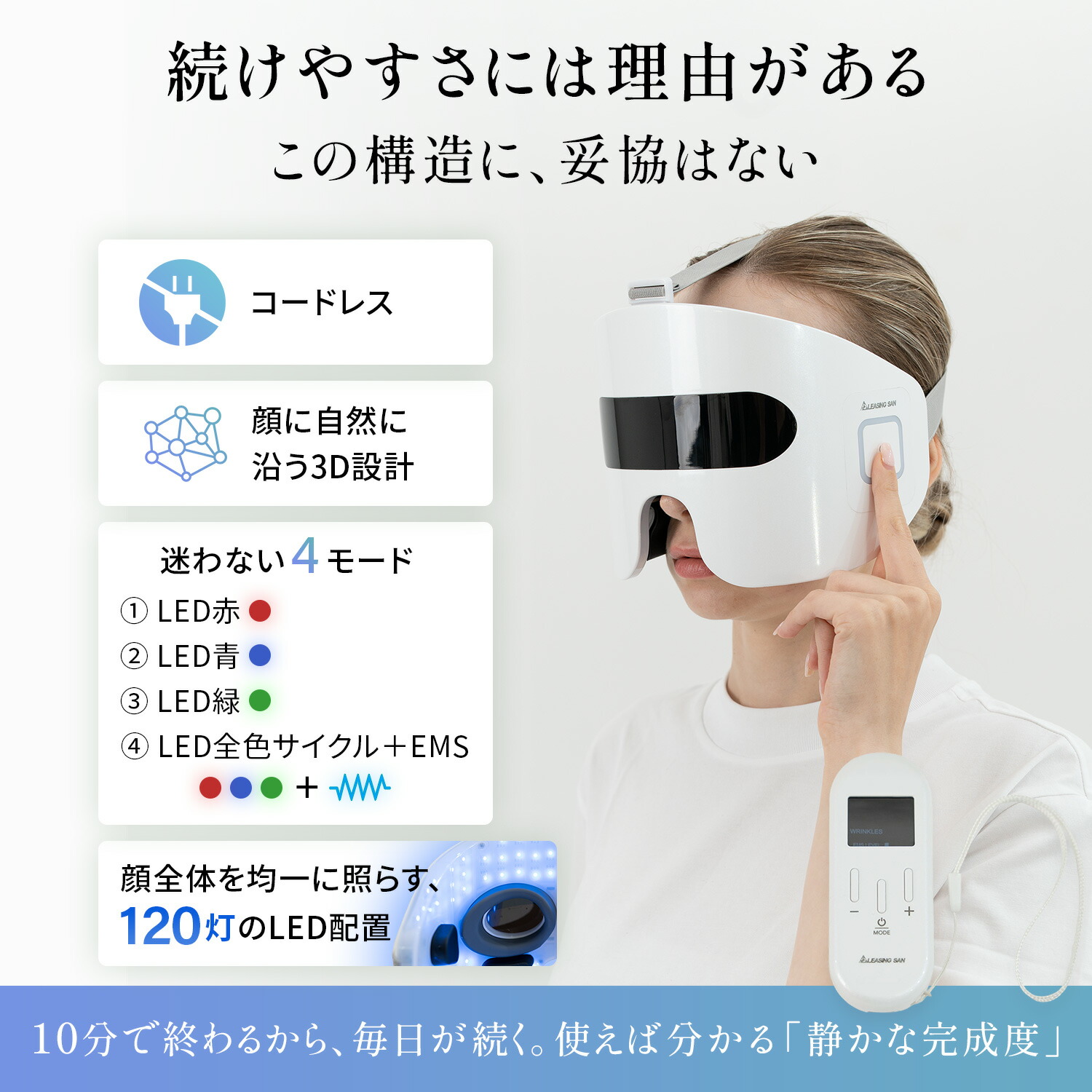 PLEASINGSAN プリージングサン 目元 ケア EMS LED 顔 専用 美顔器