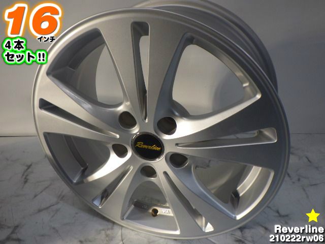【中古】中古ホイール 16インチ 4本セットReverline(リバーライン)16x7J/+38/114.3/5Hシルバー/スポーク|ワールドタイヤ店