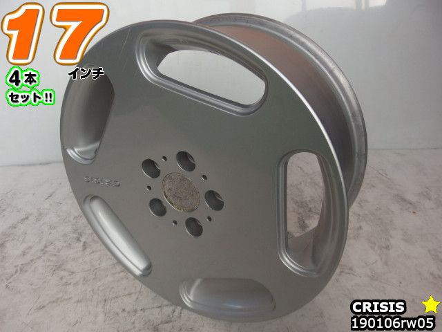 【中古】 中古ホイール 17インチ 4本セット クライシス PRESTICE(プレスティス)EURO(ユーロ) 17x7J/+53/114.3/5H シルバー/ディッシュ